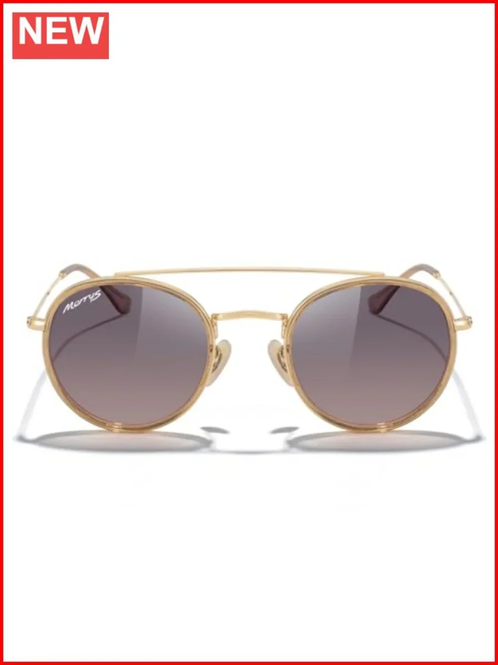 Retro Round Polarized Sunglasses - Unisex Double Bridge Sun Glasses